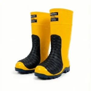 Botas de seguridad PVC impermeables con puntera de acero ISO 22568-1 y protección metatarsal resistentes a hidrocarburos