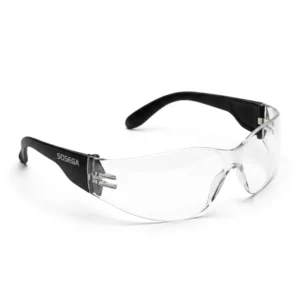 Gafas de seguridad industriales Máster de la marca SOSEGA con lente claro de policarbonato. Cuentan con certificación ANSI Z87.1, ideales para protección visual en minería, construcción y manufactura.