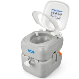 Inodoro portátil Kohree de 5.8 galones en color gris para camping y caravanas.